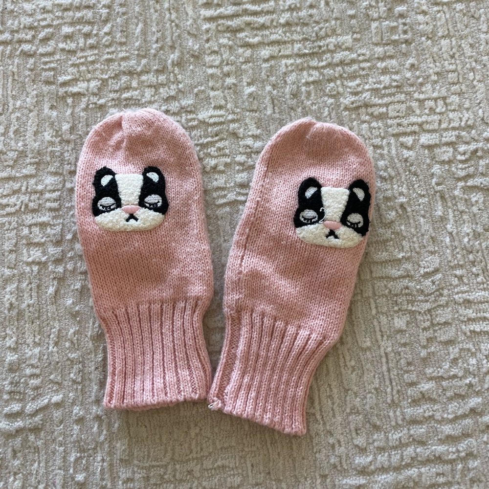 H&M Super Cute Toddler Pink Panda Mittens